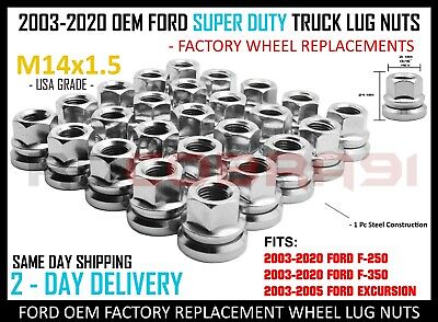 Buyer Needs to Review The spec 20pcs 2.32 Chrome 14mm X 1.50 Wheel Lug Nuts fit 2005 Ford F-350 Super Duty May Fit OEM Rims 