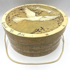 Christmas Dove Peace on Earth Round Vintage Hat Box Tri-Coastal Present Company