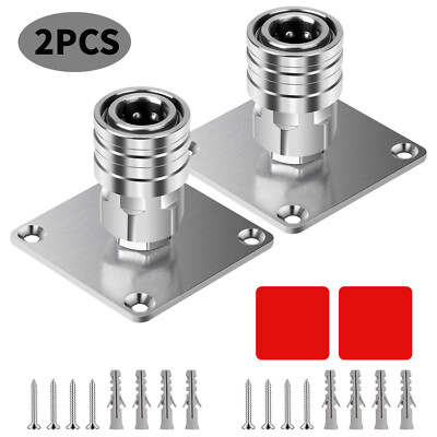 2 PCS Foam Cannon Holder 1/4'' Quick Connect Wall Mount Rack for Pressure Washer