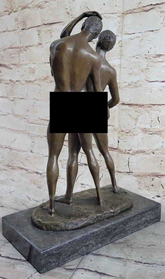 ESCULTURA DE BRONCE COLECCIONABLE Estatua Arte Edición Coleccionista Hombres Desnudos Estatua Foto 3 de 4