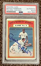 BROOKS ROBINSON Signed Autograph 1972 Topps World Series PSA Baltimore Orioles