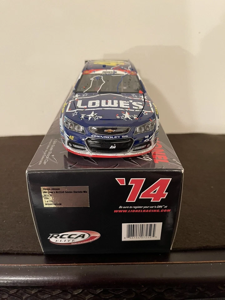 Jimmie Johnson 2014 #48 Lowe’s Charlotte Coke 600 Elite Raced Win 1:24 Diecast - Image 2 of 4