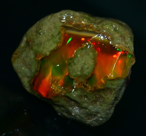 Lot 4 Cabochons D'opale éthiopienne Naturelle – 8-10 Mm, Multi-feu – Pour Fabrication De Bijoux, Pierres Brutes