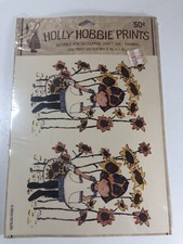 Holly Hobbie Prints Decoupage Framing GIRL in Sunflower Field NEW Vintage AGC