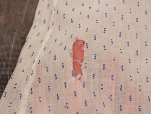 VTG Women's 20s White & Blue Sheer Cotton Shirtwaist Dress W/ Belt Sz L 1920s - Picture 17 of 23