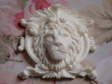 New! Classy French Lion and Shield Furniture Applique Architectural Onlay