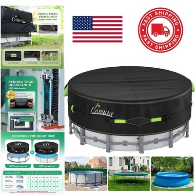 Solar Pool Cover 18 Ft Round with Luminous Ground Nails for Easy Visibility