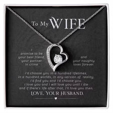 To My Wife I Promise Forever Necklace w Message Card