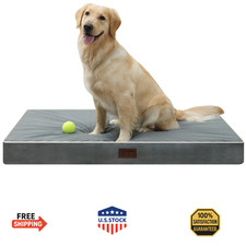 Orthopedic Dog Bed Mat for Large Dogs - Thick Egg Foam Crate, Removable Cover