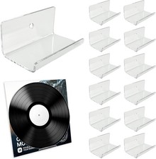 12 Pack Clear Vinyl Record Holder Wall Mount, Invisible Floating Acrylic Album