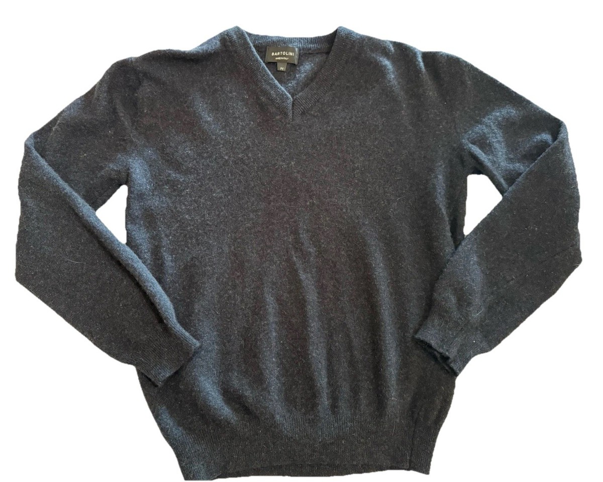 Bartolini Sweater Wool Cashmere Blend Black/gray Knit Made in