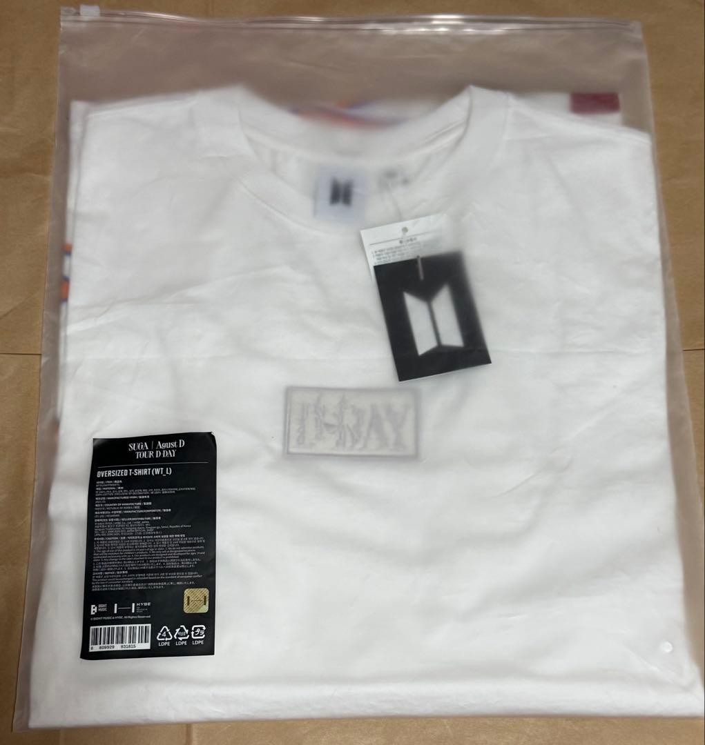 BTS SUGA Tour Agust D Tour D-DAY Oversized T-Shirt White size L | eBay