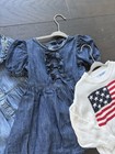 GAP Old Navy Toddler Girl Mixed Clothes Denim Dress, American Flag Sweater 2T — photo 2