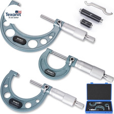 3Pcs outside Micrometer Set, 0-3" Machinist Micrometer, Ultra-Precision Carbide 