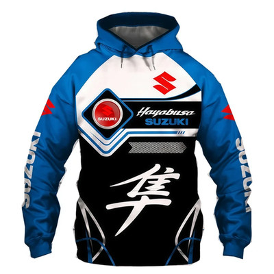 Suzuki 3DPrinted Autumn/Winter Men's Motorcycle T-shirt, Outdoor Street Casual S
