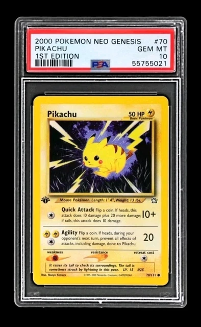 2000 Pokemon Neo Genesis Pikachu 1st Edition #70 PSA 10 LOW POP