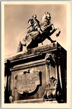 Dresden East Germany Equestrian Statue Augustus The Strong RPPC Postcard