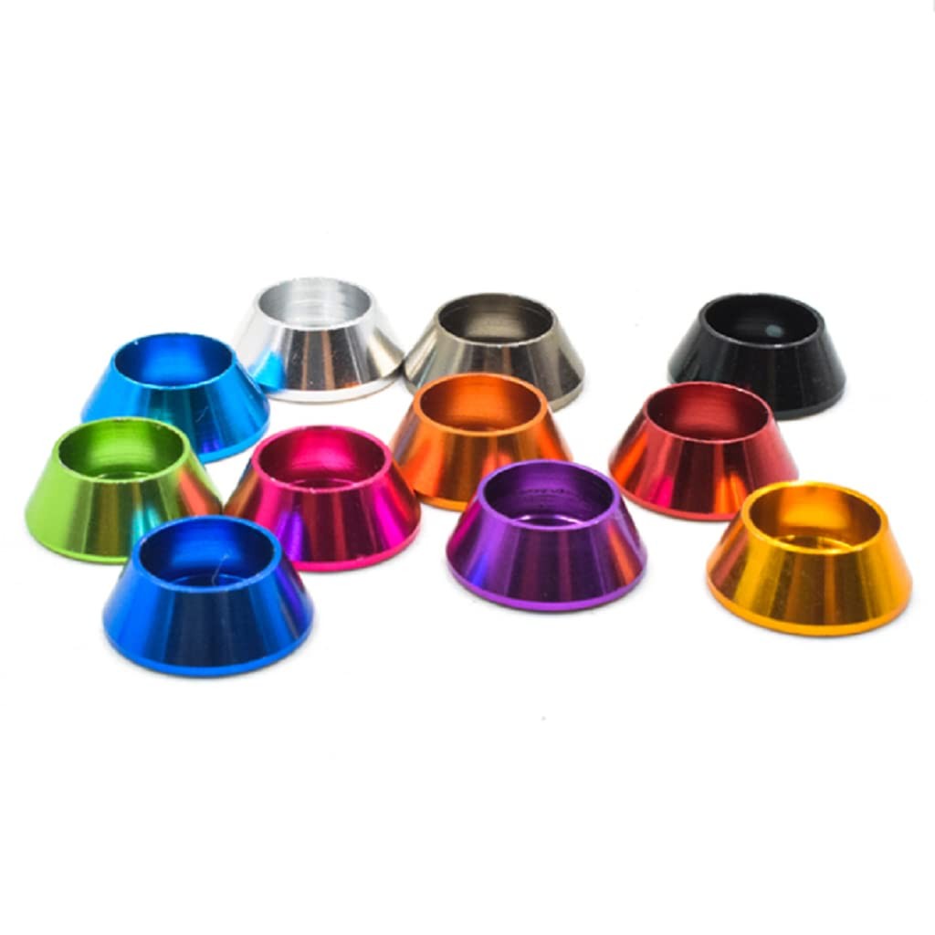 20Pcs M6 Cone Cup Washers Anodized Aluminum Alloy Screw Gasket Countersunk Washe