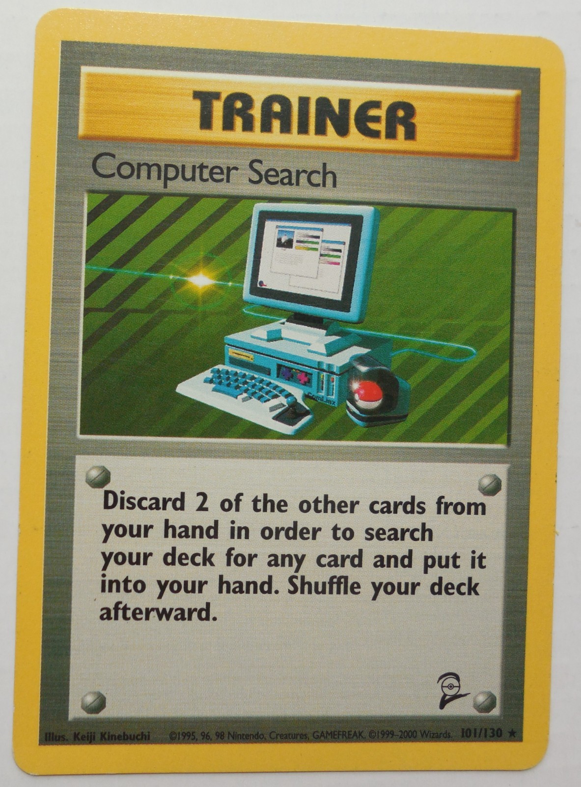 Computer Search 101/130 Rare Non-Holo Base 2 Set Pokémon Trainer Card LP