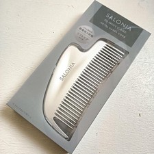 SALONIA Glossy Care Metal Kassa Comb Silver Hair Comb Hair Brush Beautiful
