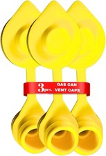 Durable Plastic Gas Can Vent Caps - 3-Pack Yellow Air Vents for Easy Pouring