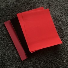 11 feuilles de papier flocage dos adhésif A4 - rouge, bordeaux et noir