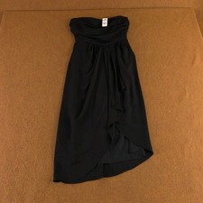 Express Womens 2 Black Lined Strapless Draped Ruched Asymmetric Sheath Dress NWT