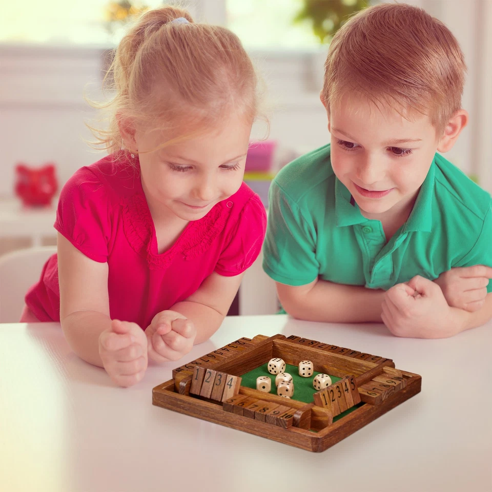Shut the box spiel Klappspiel für Familien Holz Würfelspiel Mathe Brettspiel - Bild 3 von 4