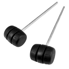 2Pcs Bass Drum Pedal Beater 7 Inch Stainless Steel Shaft Rubber Head