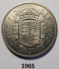 1965 Queen Elizabeth II Half Crown Coin. See photos for condition.