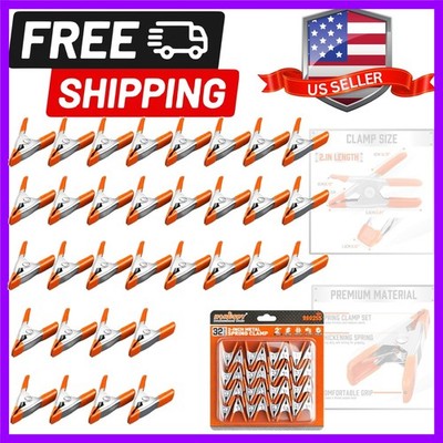 32-Piece 2'' inch Small Spring Clamp, Spring Metal Spring Clamps, 3/4''-inch Ja...