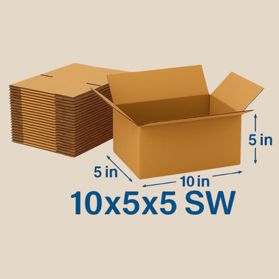50 Pack 10x5x5 32ECT Corrugated Shipping Boxes| Cardboard Mailing Packing Carton