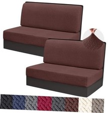 HFCNMY RV Dinette Cushion Covers - 2 Sets Stretch Camper Cushion Covers, Coffee