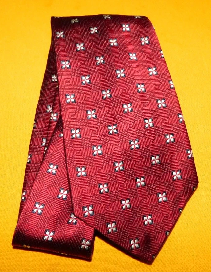 ROBERT TALBOTT HECHO EN EE. UU. CORBATA FLORAL ROJA/BLANCA/AZUL - CORBATAS - CORBATAS DE DISEÑADOR. Foto 2 de 3