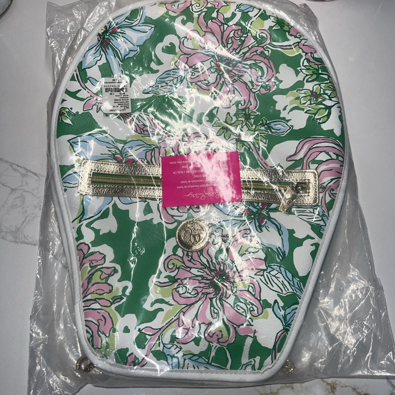 Lilly Pulitzer BLOSSOM VIEWS TENNIS RACKET COVER Zip & Shoulder Strap GWP NWT 🪼