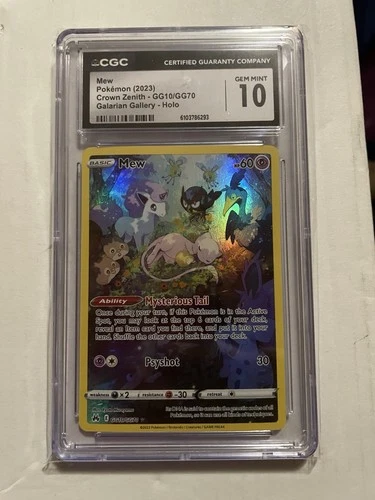 Pokémon TCG Crown Zenith Galarian Gallery Mew GG10/GG70 CGC 10 PSA 10