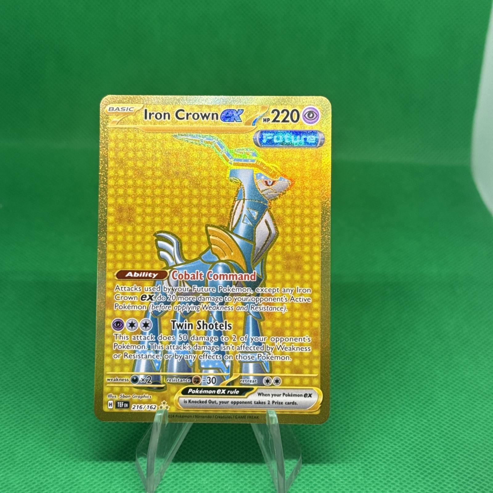 Iron Crown ex 216/162 Pokemon TCG Temporal Forces Hyper Rare Gold Rare NM/M