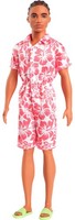 Barbie Fashionistas Ken Doll #235 With Braided Brown Hair, Wearing Coral Jumpsui
