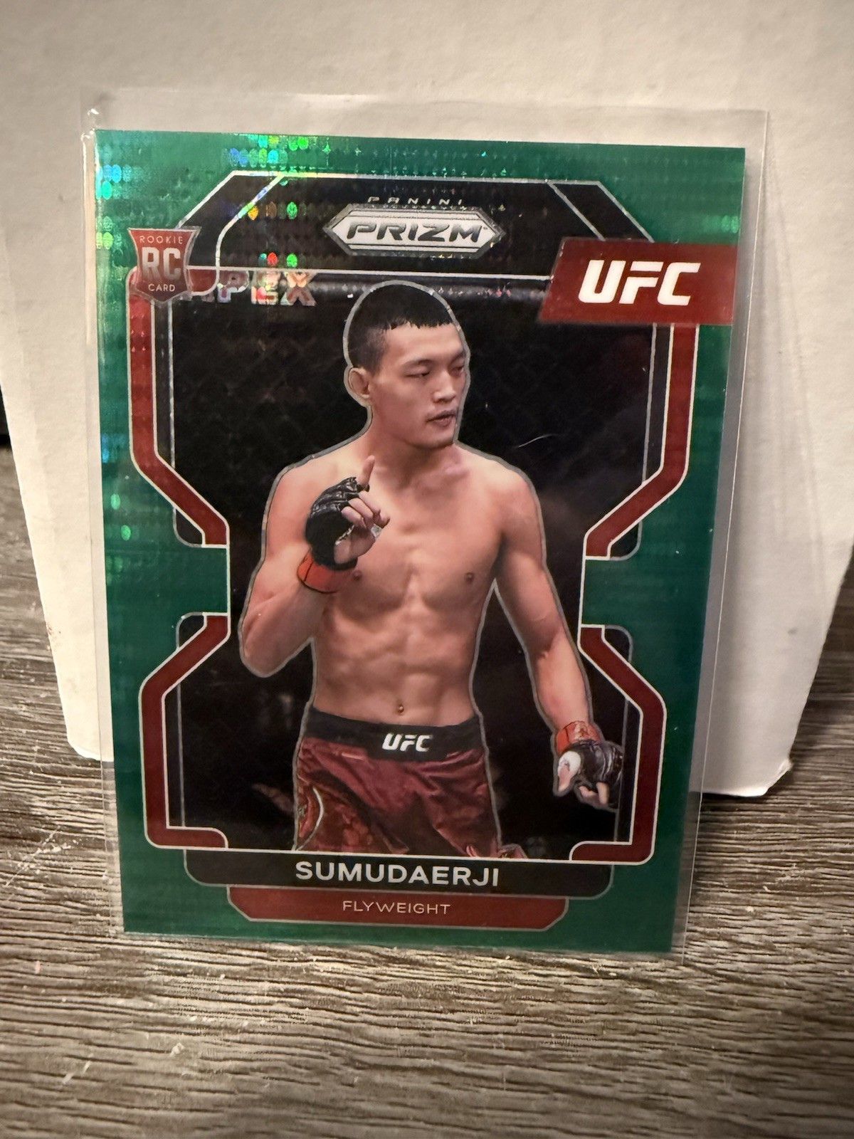2022 Panini Prizm UFC Green Prizm Rookie Sumudaerji #114 Flyweight Card /25