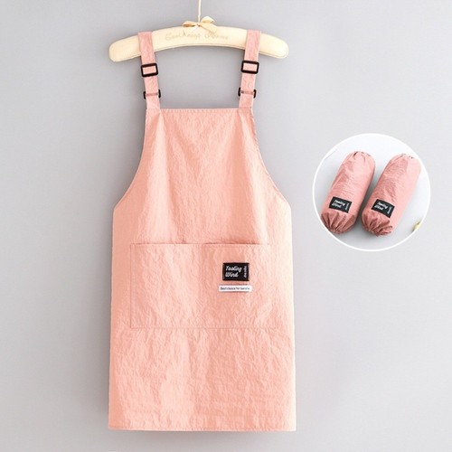 Lightweight Taslon Apron with Oversleeves Cafe Overalls Kitchen Use - Picture 6 of 19