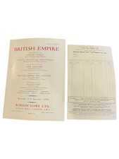 1958 Robson Lowe British Empire Auction Catalogue + Bid Form - Sept 17 Sale