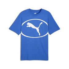 PUMA Sport Logo Crew Neck Short Sleeve T-Shirt Mens Blue Casual Tops 69197113