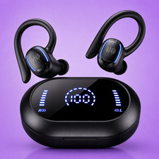 Wireless Earbuds Bluetooth 5.3 LED Display Sports Headphones IPX7 Waterproof