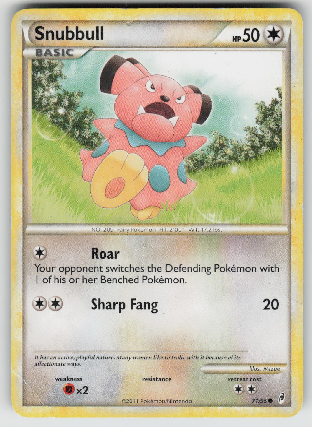 Snubbull 71/95 Common Call of Legends Pokemon Heavily Played