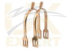 FLAT SHANK CRYSTALS SPURS FOR HORSES  - 20MM NECK HORSE RIDING SPURS ROSEGOLD