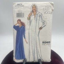 Vtg Very Easy Vogue 9979 Koko Beall Caftan Robe Lounge Swim Cover Pattern 8-12