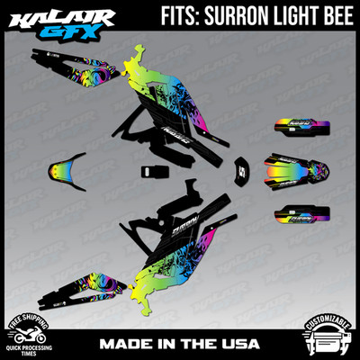 Graphics Kit for Surron Light Bee (All Years) Night-city Series - Rainbow