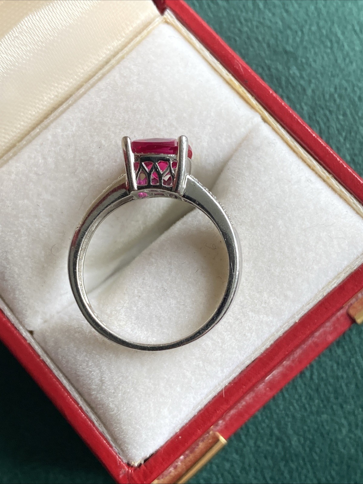 very beautiful silver ring with ruby ​​925. - image 7