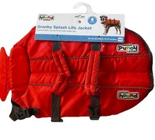 Outward Hound Granby Splash Dog Life Jacket Reflective Orange Size Med 30-55 Lbs