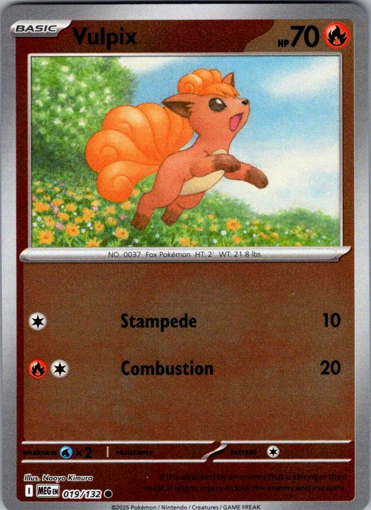 Vulpix Reverse Holo Common ME01: Mega Evolution 019/132 NM